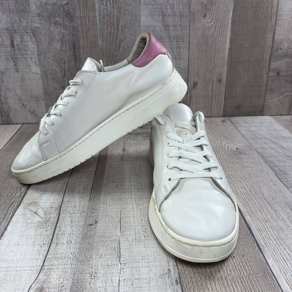RKO Rylko Women's Size 7.5 Casual Sneakers Leather Lace Up Low Top Shoes White - Picture 2 of 15